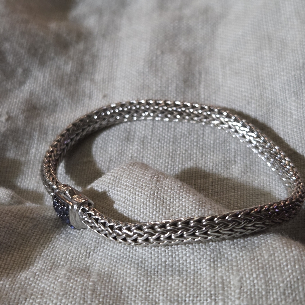 John Hardy Classic Chain Icon Bracelet, Blue Sapphire, SS, 5mm - Picture 5 of 12